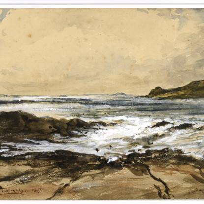 Peinture "Bord de mer" de G. W. Thornley