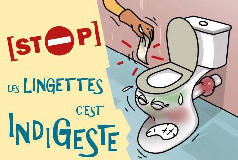 Stop lingettes dans les toilettes
