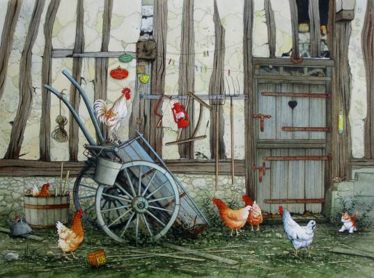 Bernard Moustey - La carriole bleue