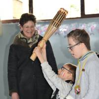 Transmission de la flamme olympique à l'IME Anaïs le 2/04/2024