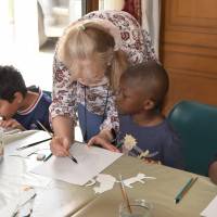 Atelier aquarelle avec Corinne Poplimont école saint Exupéry