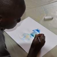 Atelier aquarelle avec Corinne Poplimont école saint Exupéry