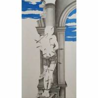 Dessin « L'Archer », série des Emprunts de Laurie Delaitre