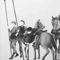 Dessin « Le Cortège », série des Emprunts de Laurie Delaitre