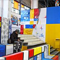 Street art éphémère à Cergy par Hervé Bonnel